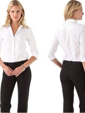 Theory Larissa White Button Up Shirt P